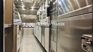 Barbekü Gıda Römorkları Tam Donanımlı kare Pizza Waffle Gıda Kamyonu, Banyo Yiyecek Satıcı Arabaları