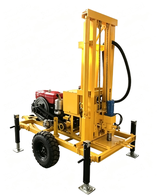 YZ50-150H Hidrolik Dizel Su Kuyu Buhran Makinesi Seçenek Tekerlek/Sürünen Şasi 210m Derin Delikli Kuyu Buhranı Rig Max 400mm Diametresi Değişken Hızlı Su Buhranı Ekipmanı Çiftlik İrişimi İçin