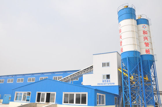 Yüksek çıkışlı HZS60 60M3H 110kw Beton serileme tesisi Karıştırıcı ile ticari merkezi beton tesisi