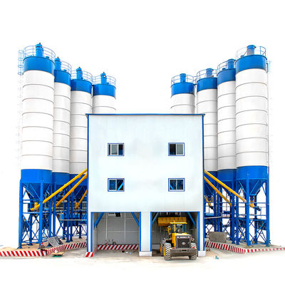 Yüksek çıkışlı HZS60 60M3H 110kw Beton serileme tesisi Karıştırıcı ile ticari merkezi beton tesisi