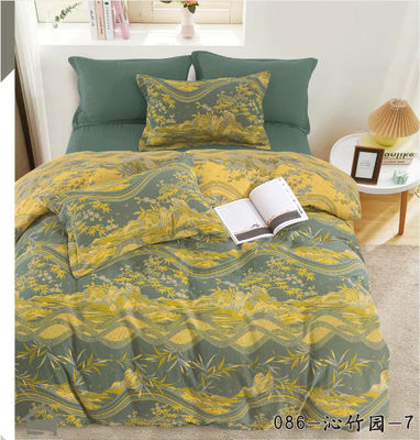 % 100 Yıkanmış Pamuk Jacquard Yatak Çamaşırı Set Yatak Çamaşırı Özel Boyut
