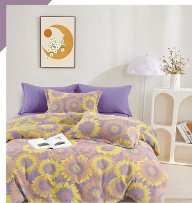 Güneş Çiçeği Jacquard Pamuk Preshrunk Ev Eşyaları Yatak Çamaşırları Özel Boyut
