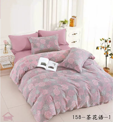 Pembe &amp; Gri Europen Tasarım Jacquard Pamuk Yatak Çamaşırları Set Battaniye Kapak Ayarlanmış Çamaşır