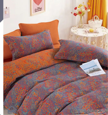 Orange &amp; Grey 100% Washed Cotton Preshrunk Jacquard Yatak Yemekleri