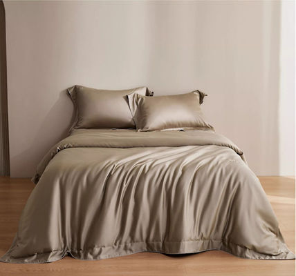 Solid Color 100S Lenzing Tencel Duvet Cover Yatak Çamaşırları Seti Ev Tekstil Ürün Özel Boyut